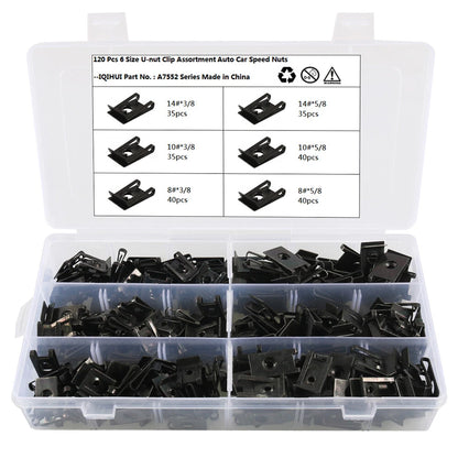 225PCS U-type Clip Nut Fastener for Car Bumper Fender Trim Panel