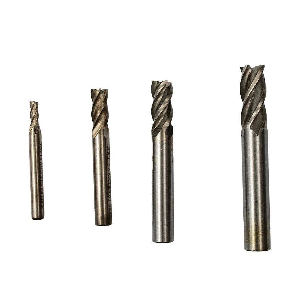 Set of 4 Cutter Drill HSS Shank Bits for Carved Mill End Tool