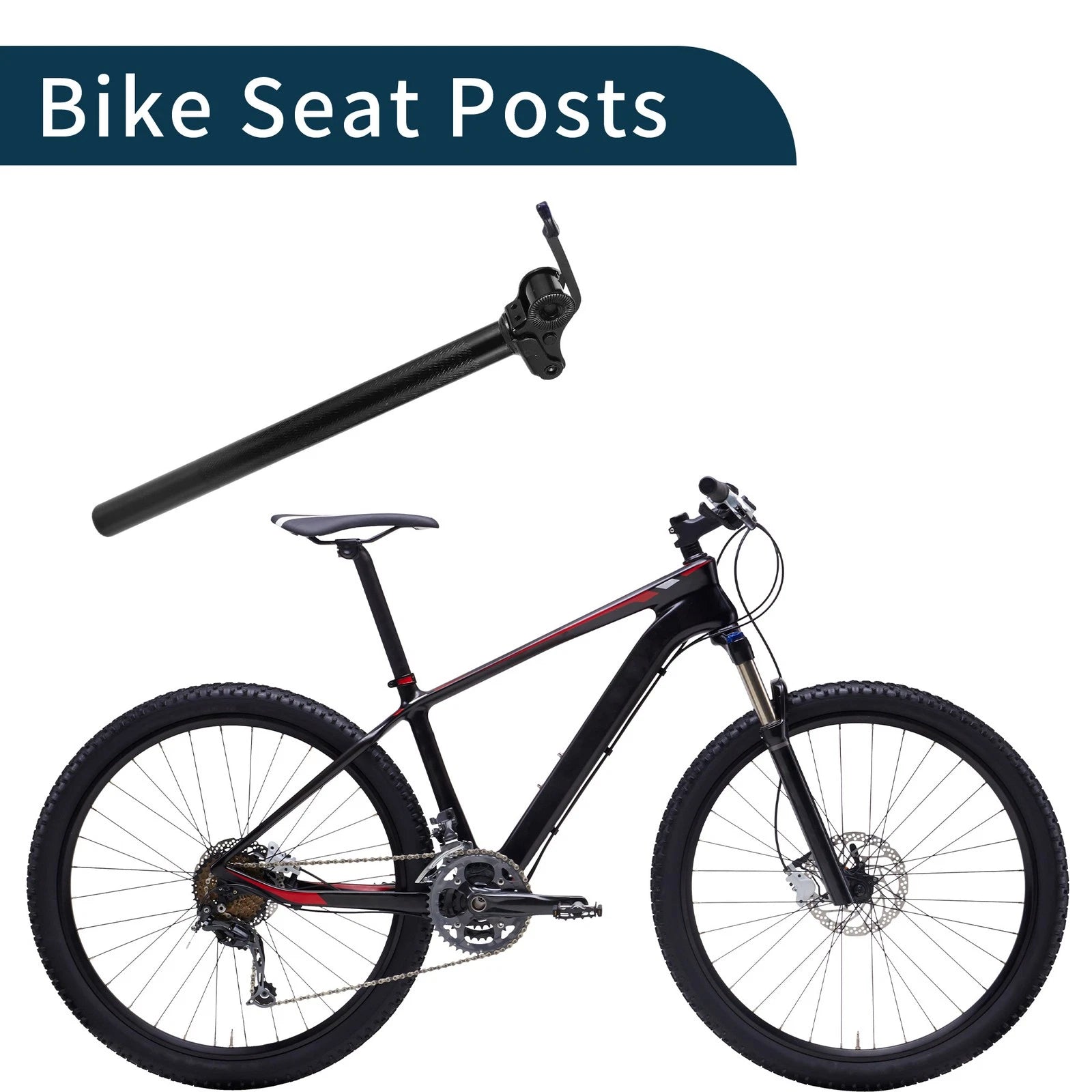 Seat Post 27.2x350mm Heavy Duty Replacement for Electric Bikes (2010–2024)