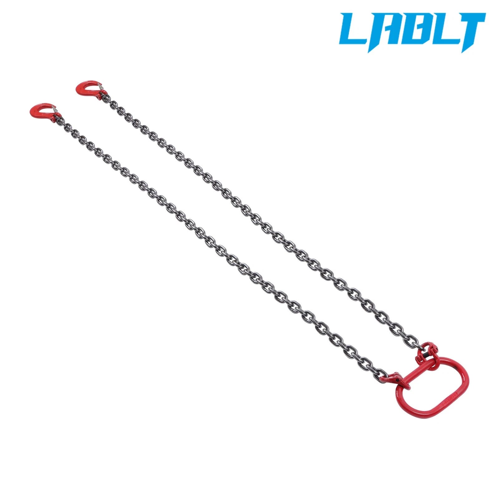 2X 5/16" × 5' G80 Chain Sling for Lifting with Grab Hooks (6600 lbs)
