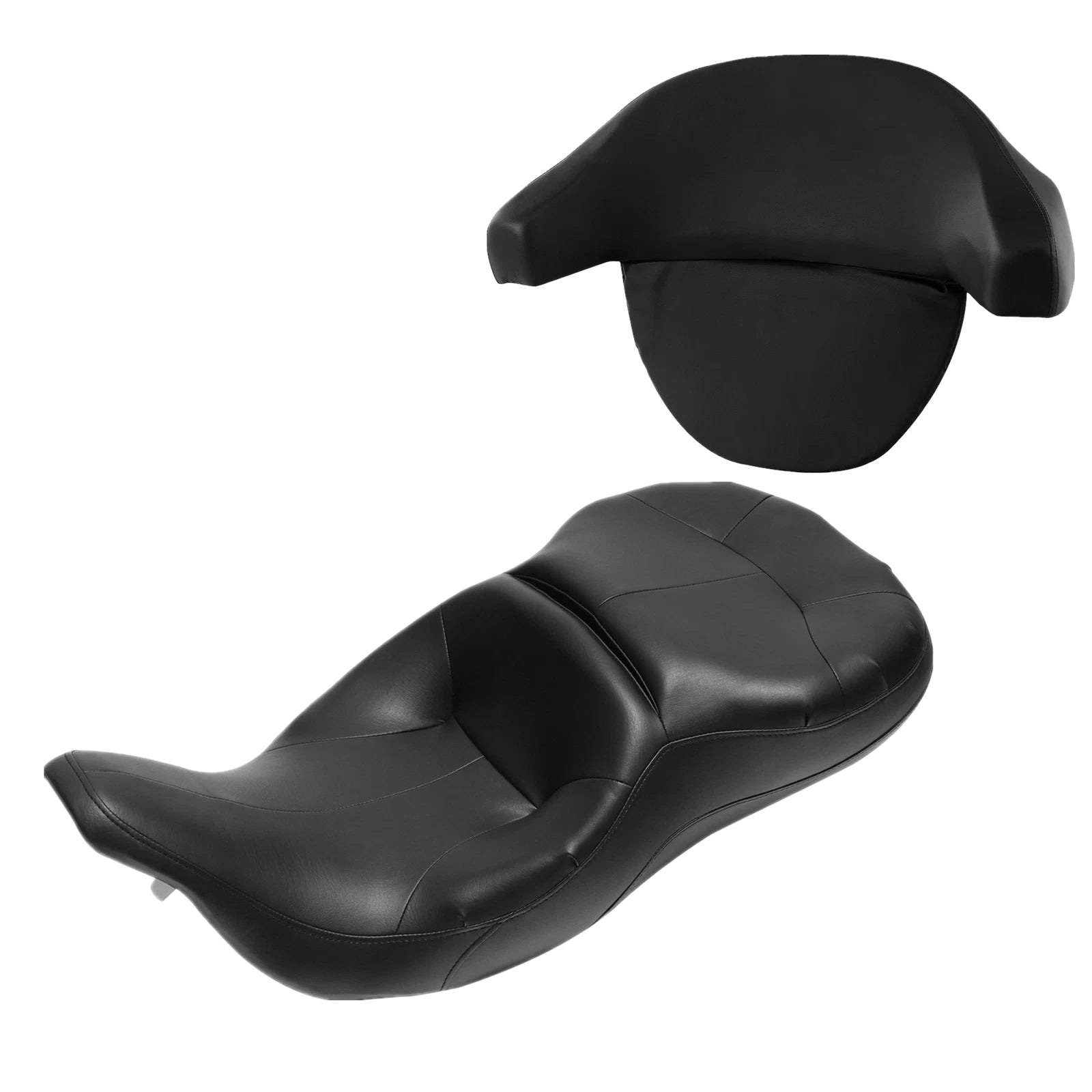 Driver Passenger Seat & Backrest for Harley Touring (1997–2007) Black