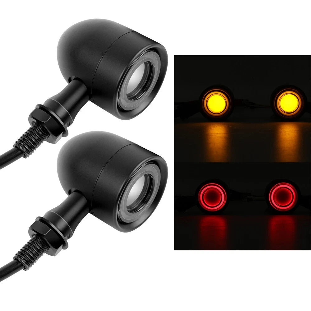 Set of 4 Wire Motorcycle Turn Signal Blinker Tail Lights Universal