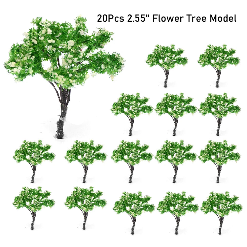 20Pc Flower Model Tree for Train Railroad Diorama Landscape
