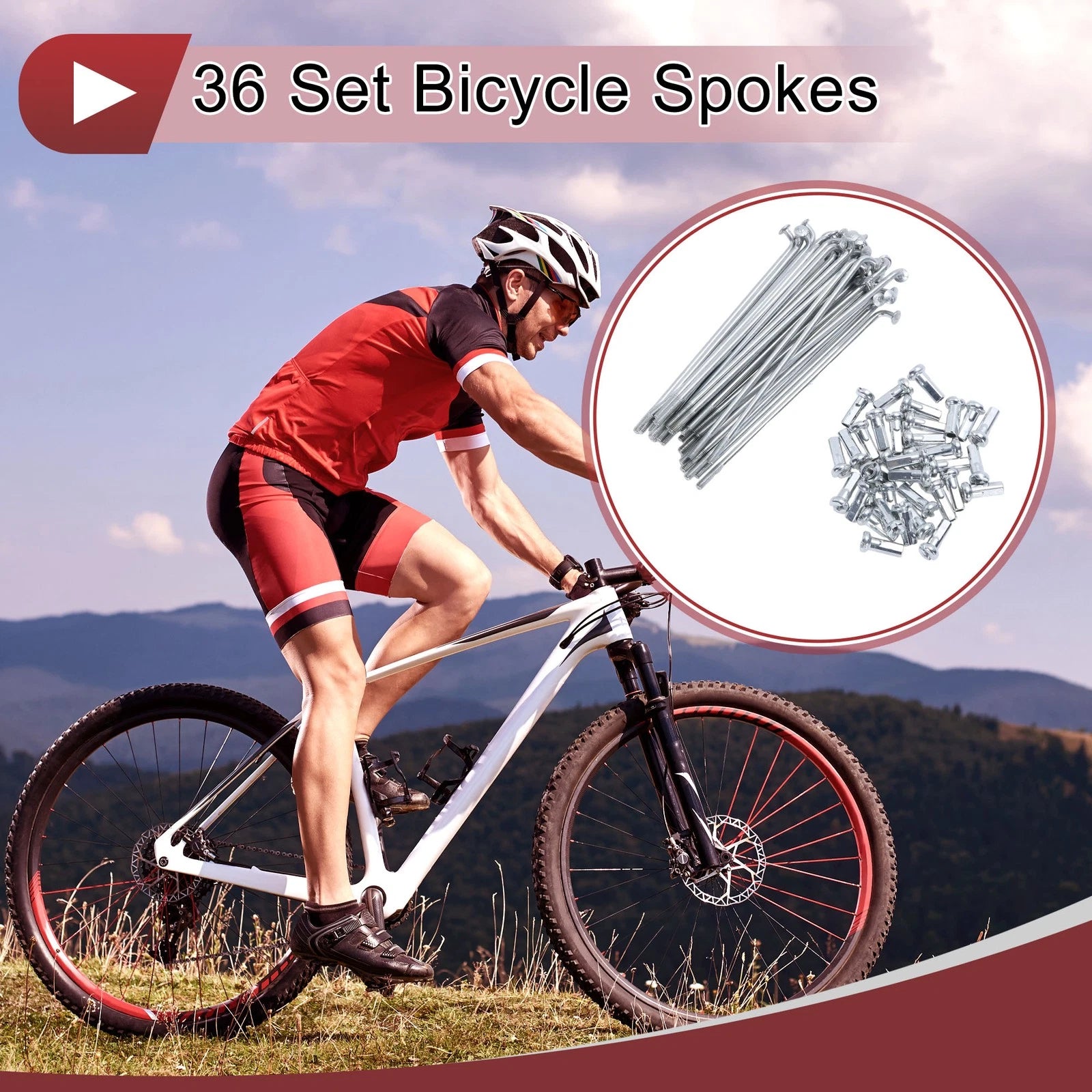 Bicycle Spoke Set 14G 76 mm Steel Galvanized for All Models (2005–2015)