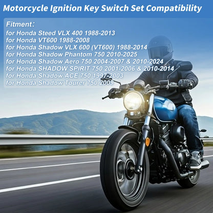 Ignition Key Switch Lock Set for Honda Steed VLX 400 (1988–2013)