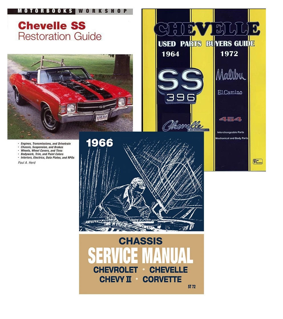 3 Book Set for 1966 Chevelle Restoration