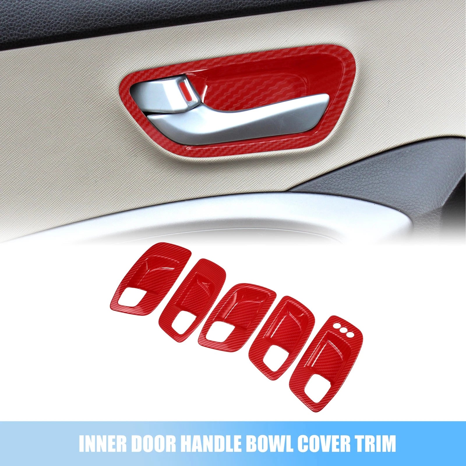 Inner Door Handle Bowl Cover Trim Set for Dodge (2015–2021)