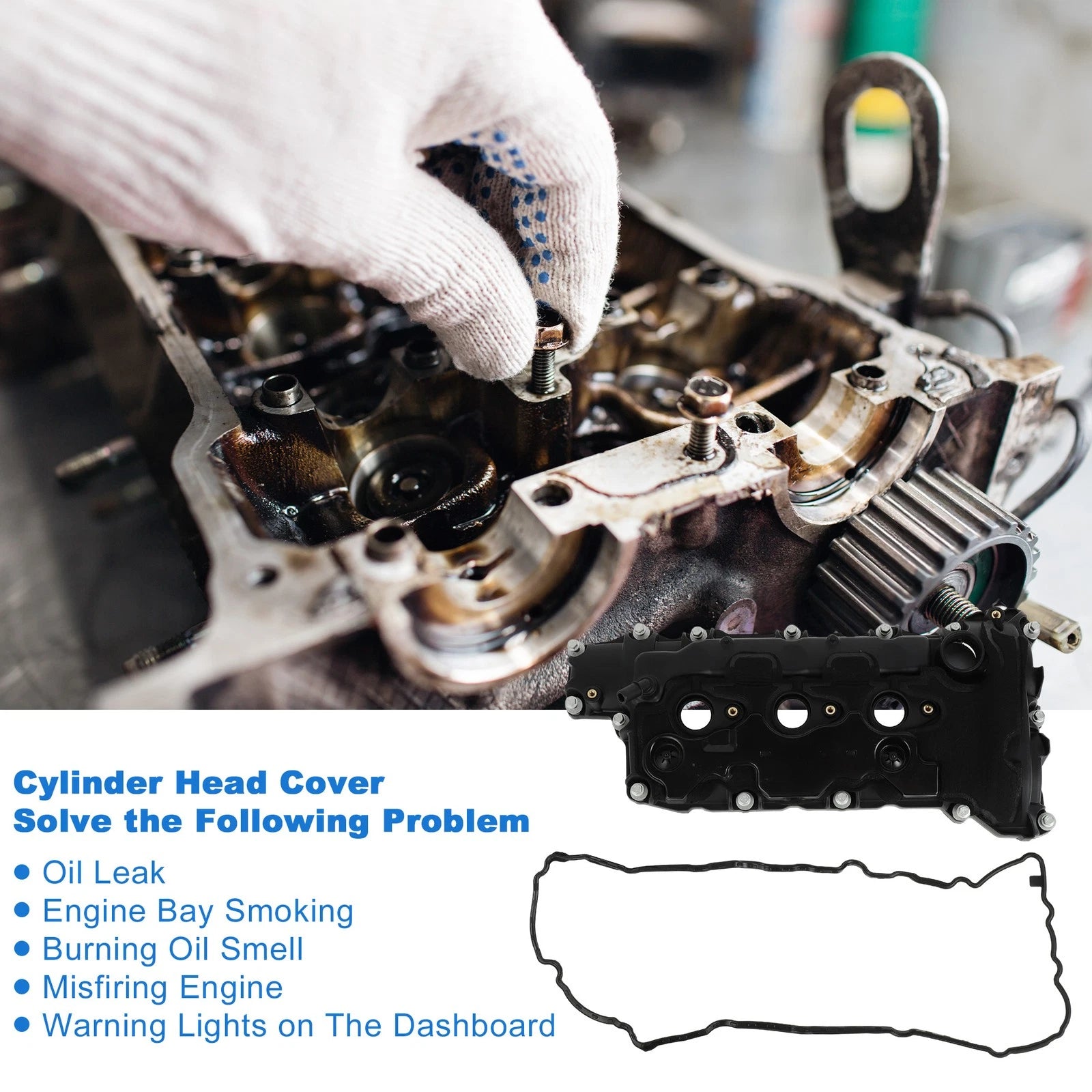 Left Engine Valve Cover Replacement with Gasket for Chevrolet Camaro (2010–2012)
