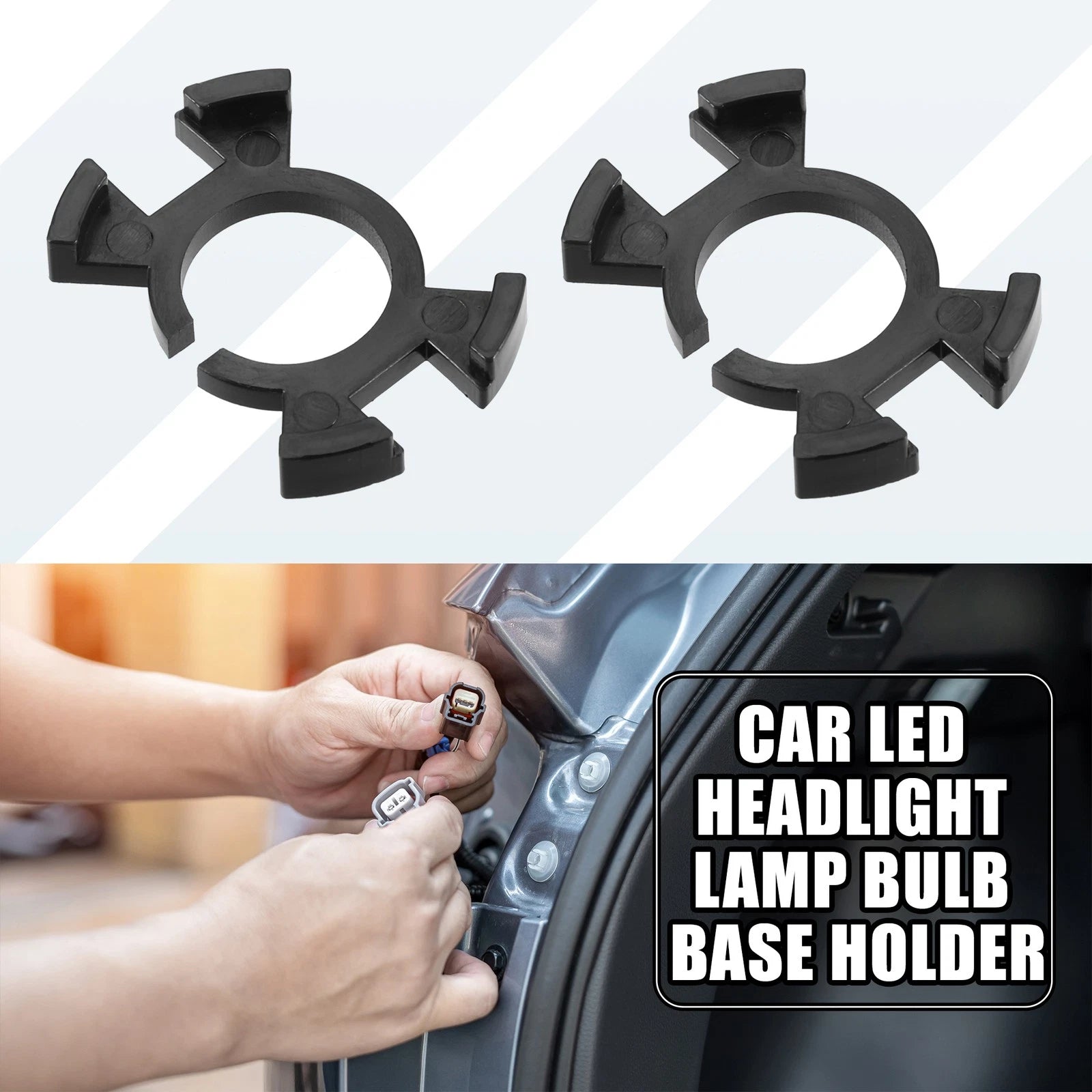 H1 High Beam LED Headlight Lamp Base Holder Pair for Honda Odyssey (2008–2017)