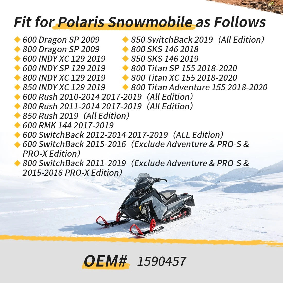 Wheel Assembly for Polaris Snowmobile Rush INDY SwitchBack 600 800 850