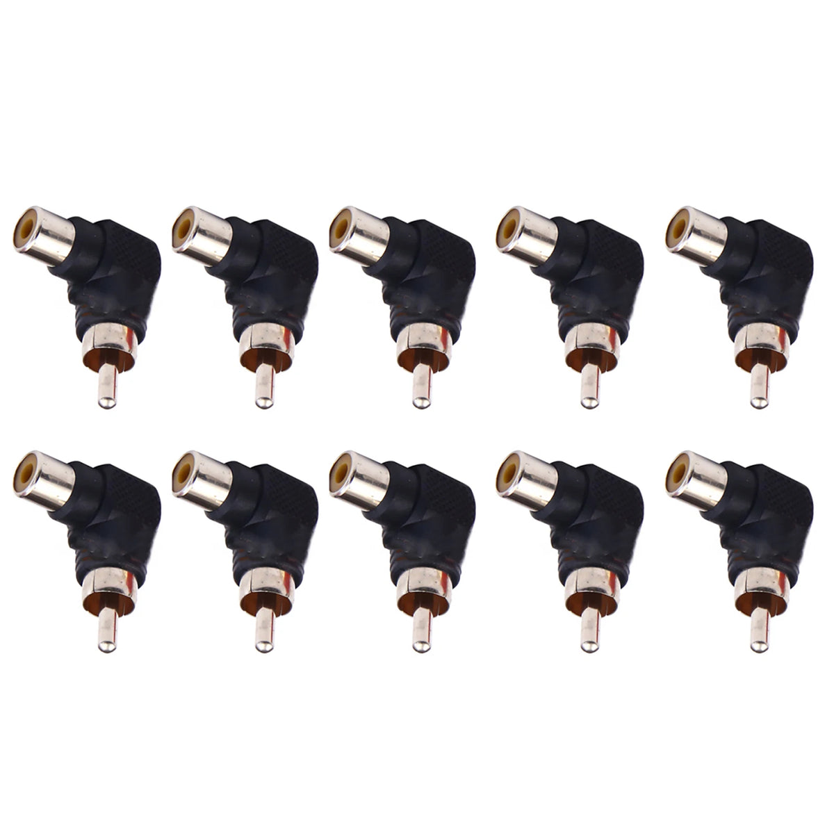 RCA Right Angle Connector Plug Adapter for Universal Use (Plastic, Zinc Alloy)