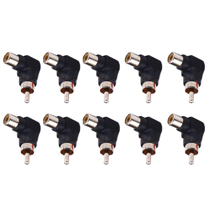 RCA Right Angle Connector Plug Adapter for Universal Use (Plastic, Zinc Alloy)