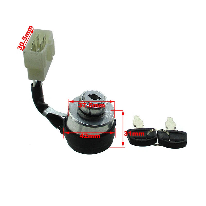 6 Wire On Off Start Ignition Key Switch for Chinese Generator (Gasoline)