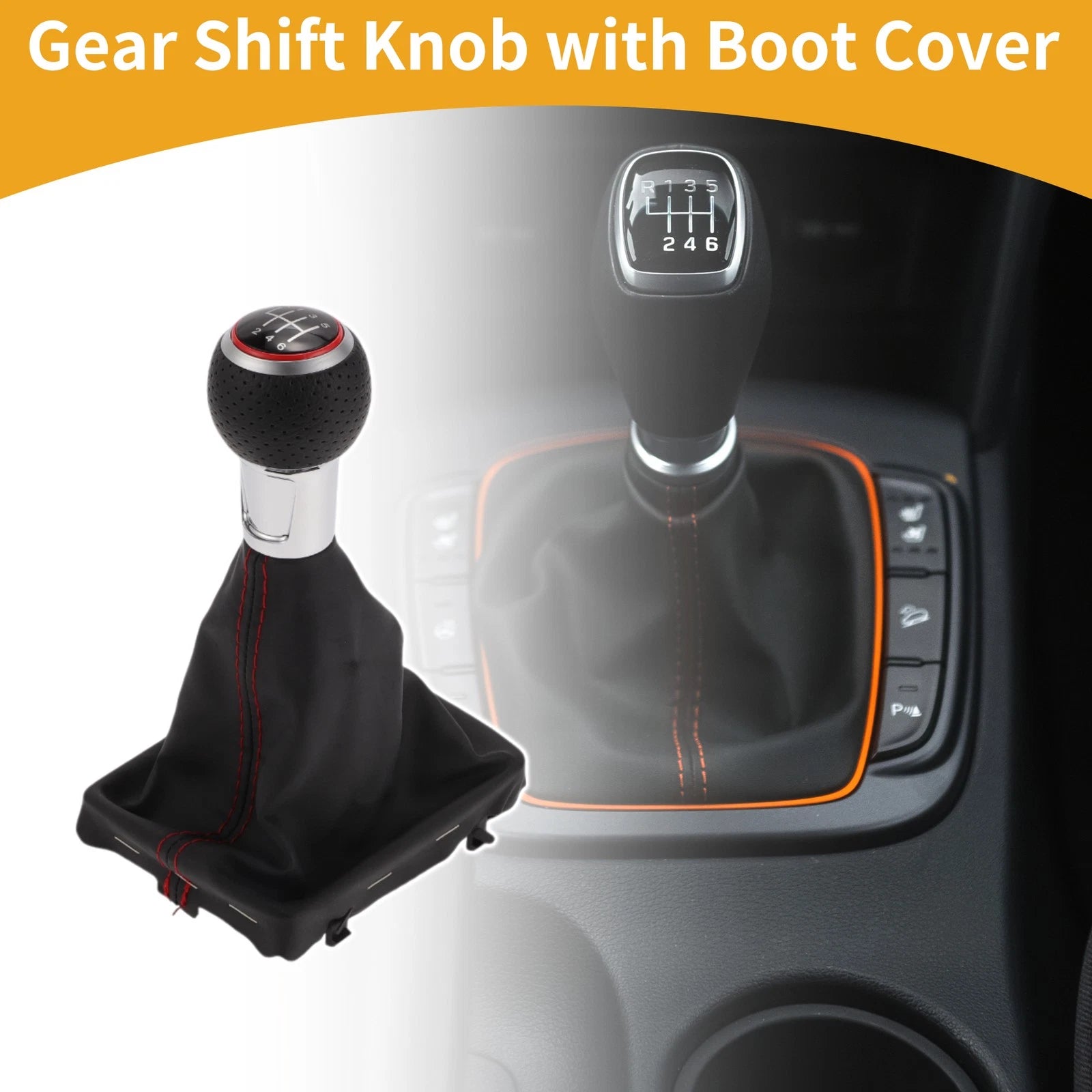 6 Speed Gear Shifting Lever Knob with Cover for Audi A3 (2012–2020)