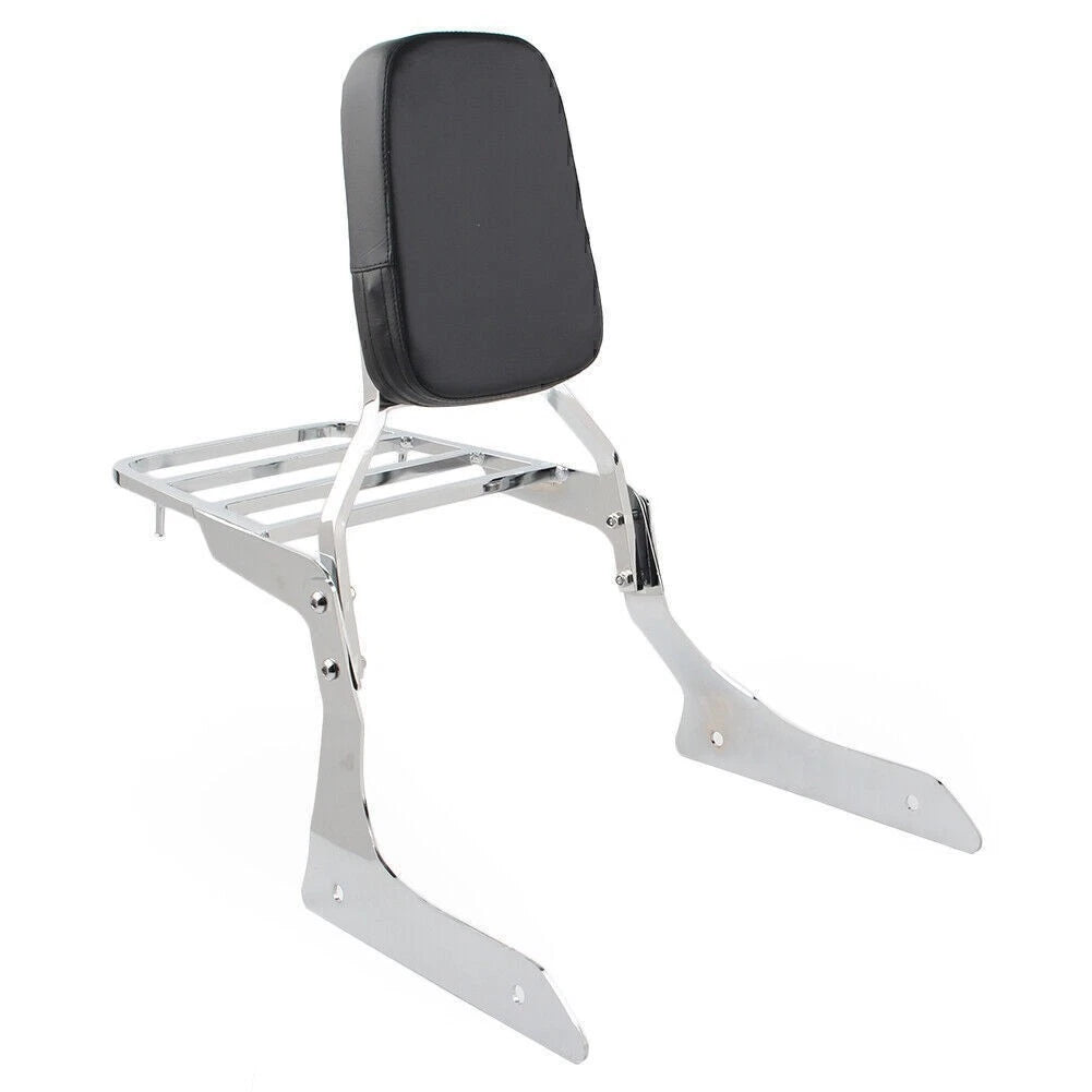 Chrome Passenger Backrest Sissy Luggage Rack for Yamaha XVS1300A V Star (2011–2017)