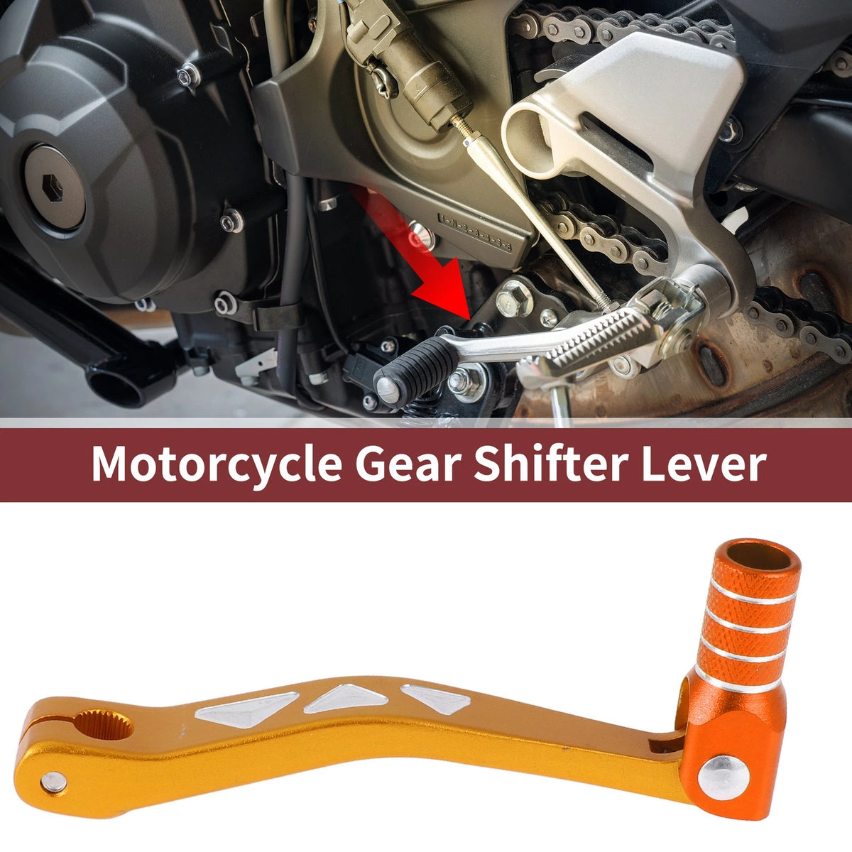 Folding Gear Shifter Lever for Yamaha TTR 50 (2000–2023) Gold/Orange