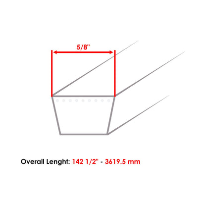 Deck Belt 62 Inch Replacement for Toro Z Master Z257 Z287 (2010–2019)