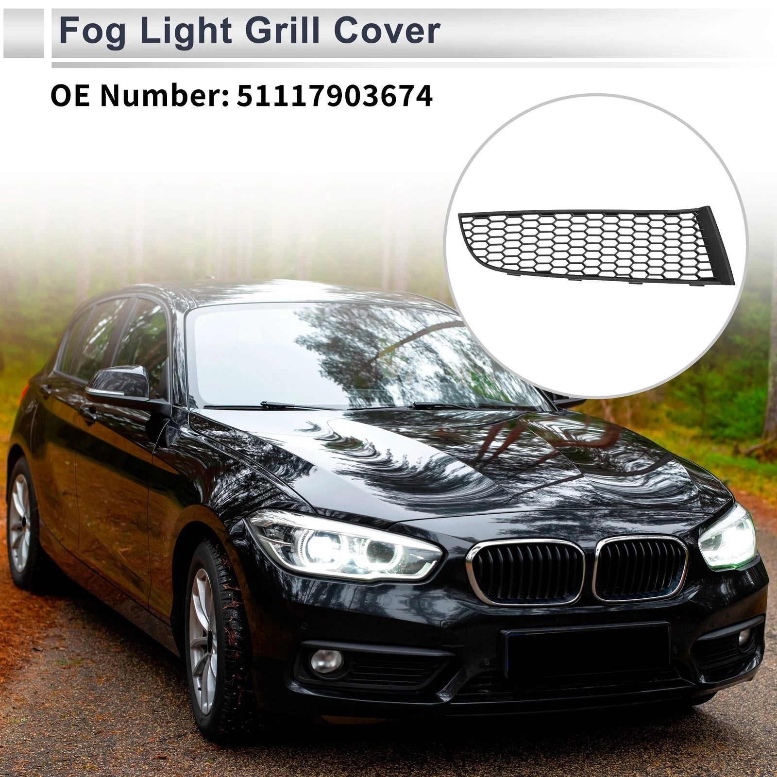 Right Front Fog Light Grill Replacement for BMW 740i (2011–2015)