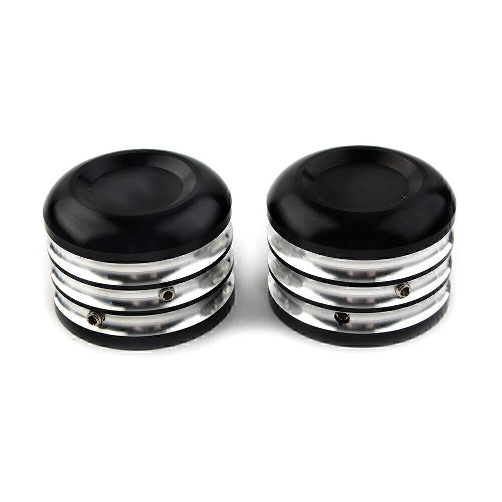 2pc CNC Front Axle Cap Nut Cover for Harley Dyna Electra Glide Sportster Black