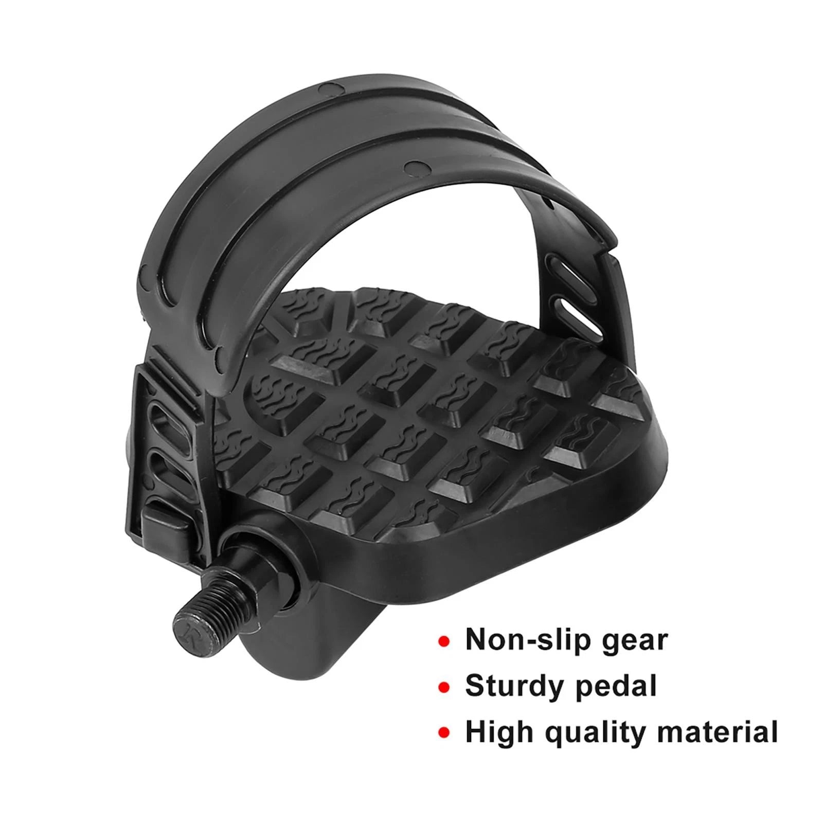 Bicycle Pedals Footrest 1/2 Inch Platform Non Slip with Straps for Pair