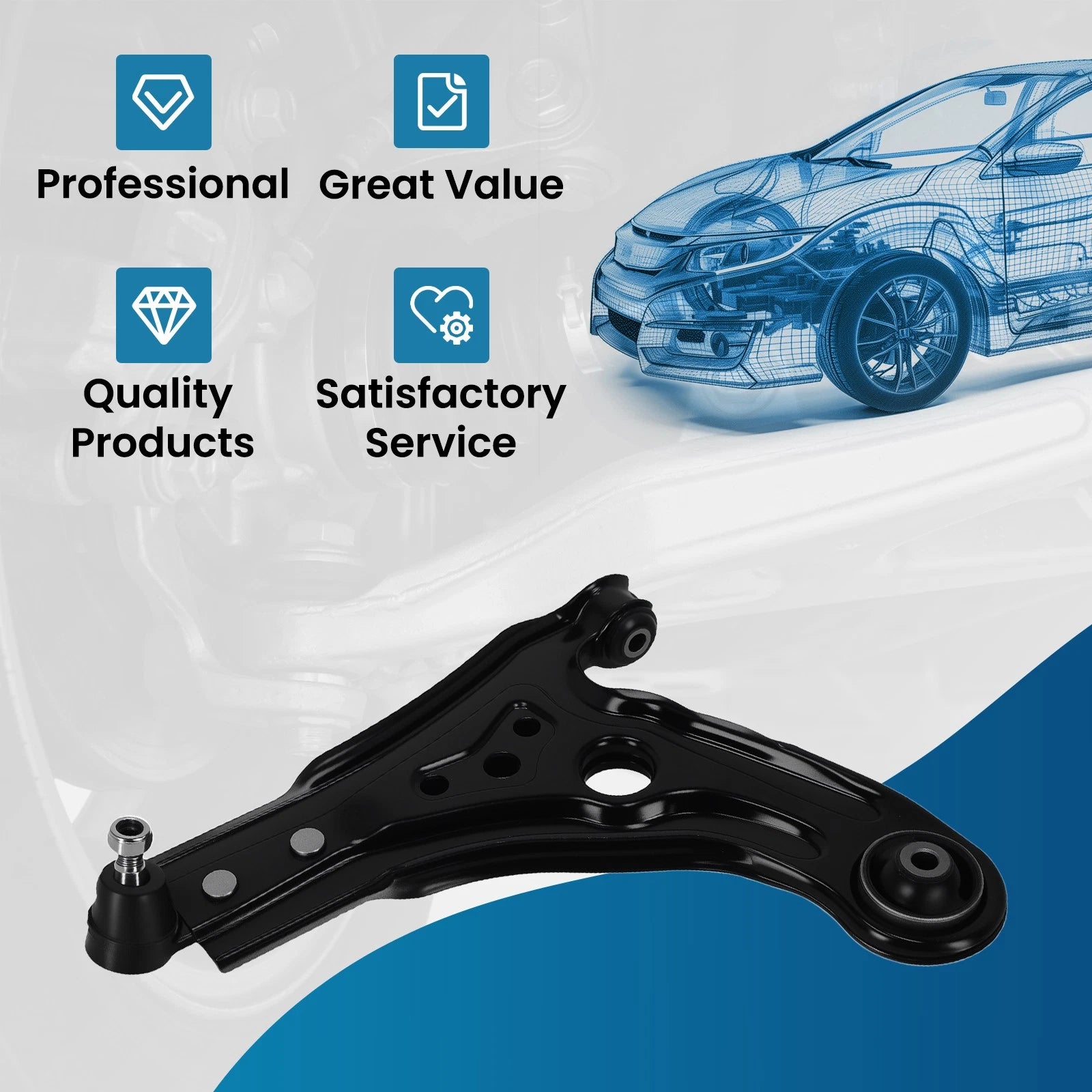 Front Left Lower Control Arm for Chevy Aveo (2004–2011) Pontiac G3 (2009–2010)
