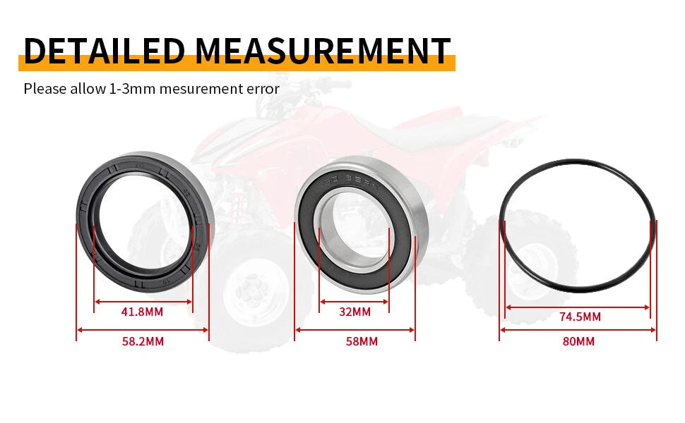 Left Rear Axle Wheel Bearing Seal for Honda Foreman Rubicon 500 (2001–2014)