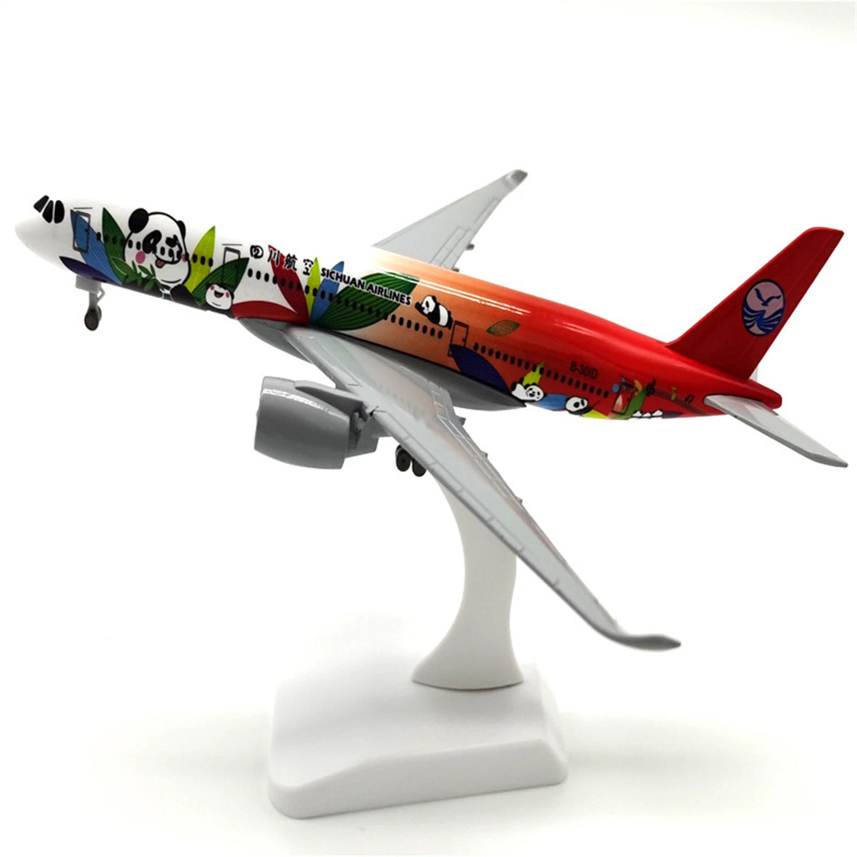 Alloy Plane Model Ornament for Sichuan A350 Panda (1:300 Scale)