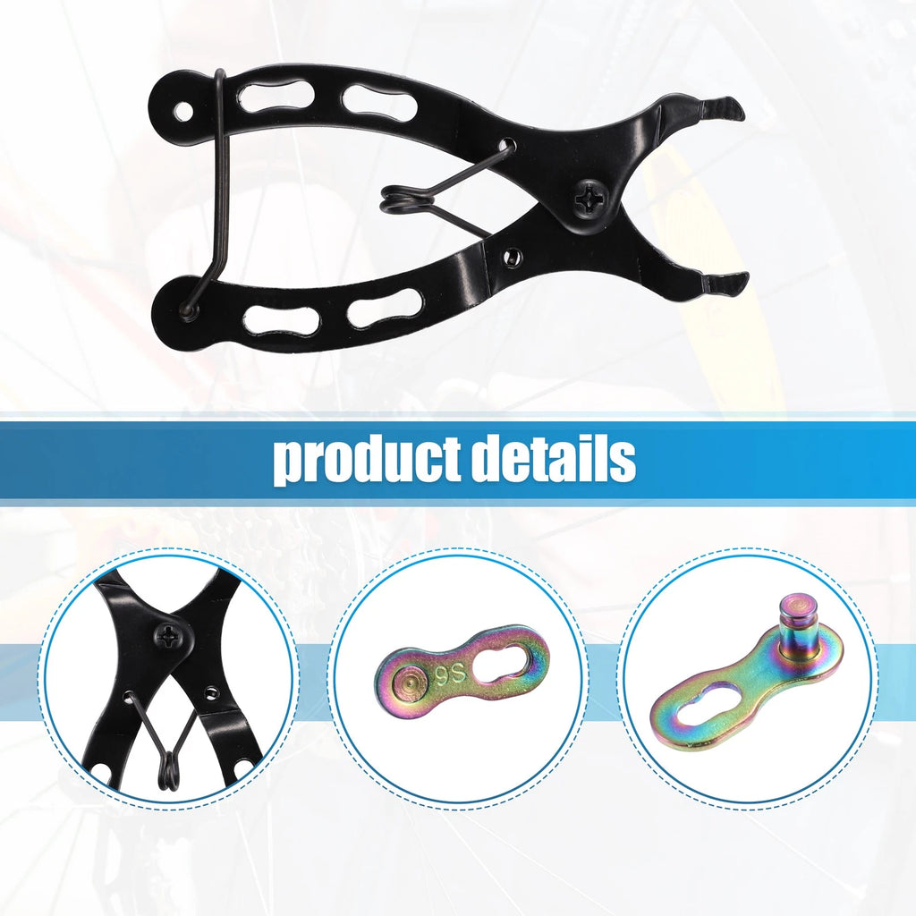 Bike Chain Repair Tool Kit with 5 Pairs Quick Links for 9 Speed Chains