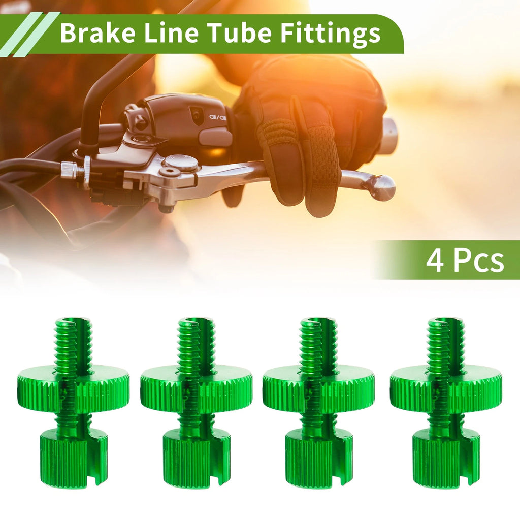 M8 Aluminum Clutch Brake Cable Adjuster Screw 4 Pcs for Motorcycle (Green)