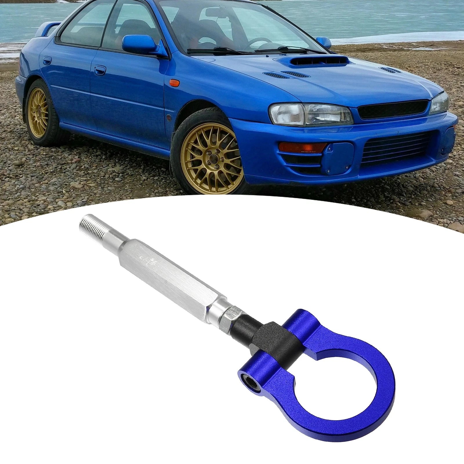 Blue Front Tow Hook Screw Trailer Ring Eye for Subaru BR-Z (2013–2021)
