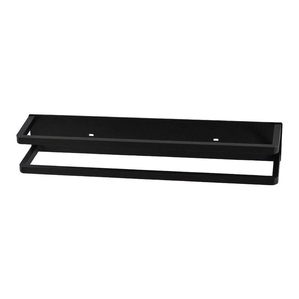 Towel Rack for Modern Design (40x8x9.5cm) - No Drill Mount, Carbon Steel, Black