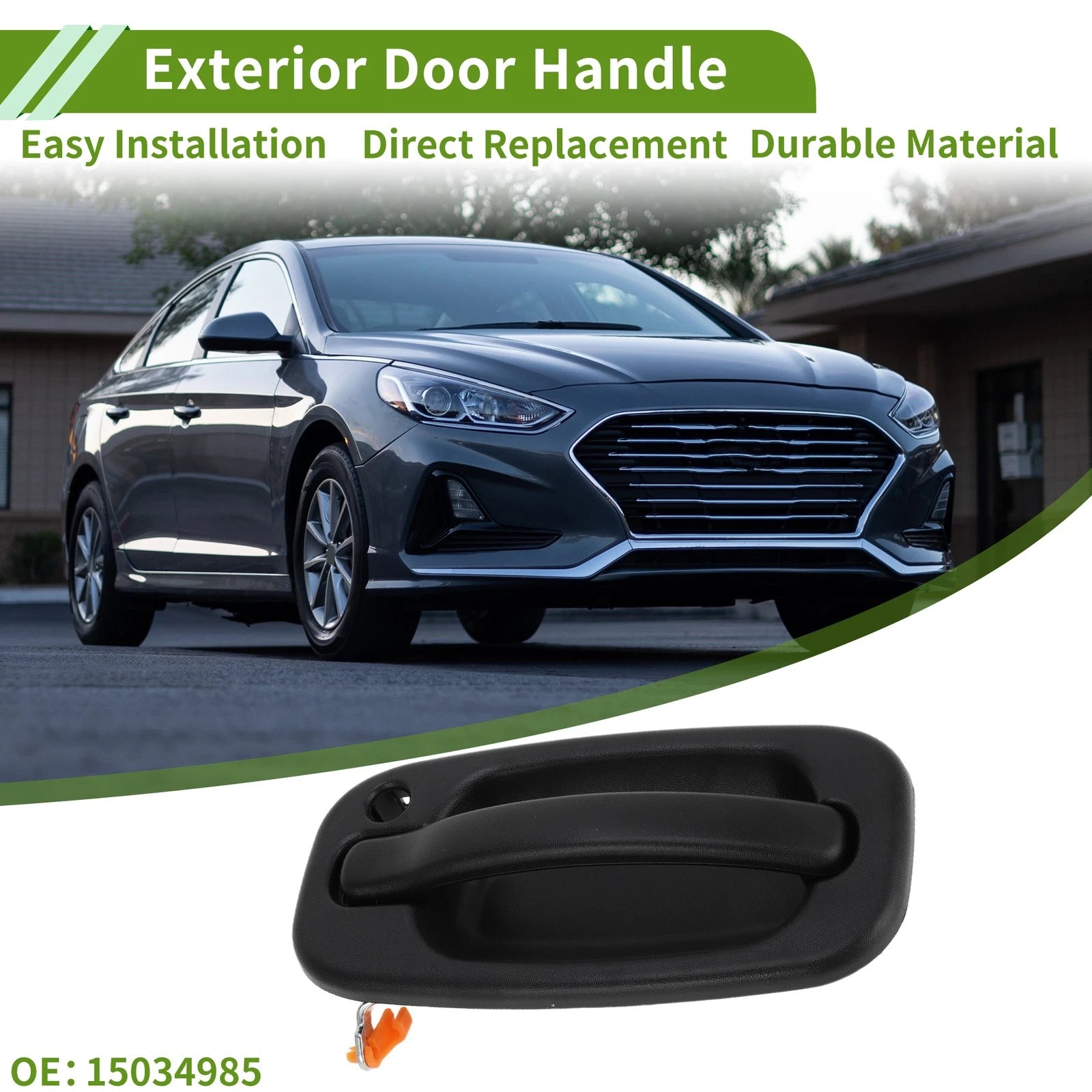Exterior Door Handle Replacement Black Front Left for Chevrolet GMC (2007–2024)
