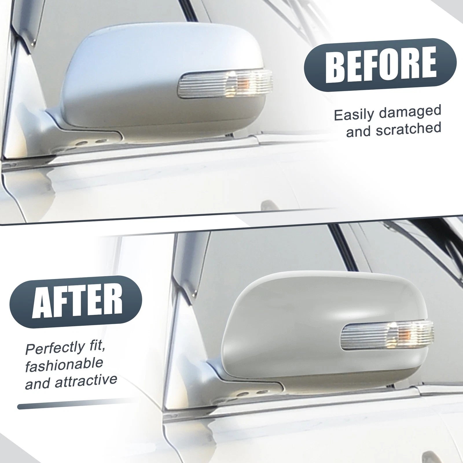 Left Side Door Mirror Cover Caps Replacement Gray for Toyota Camry (2006–2011)
