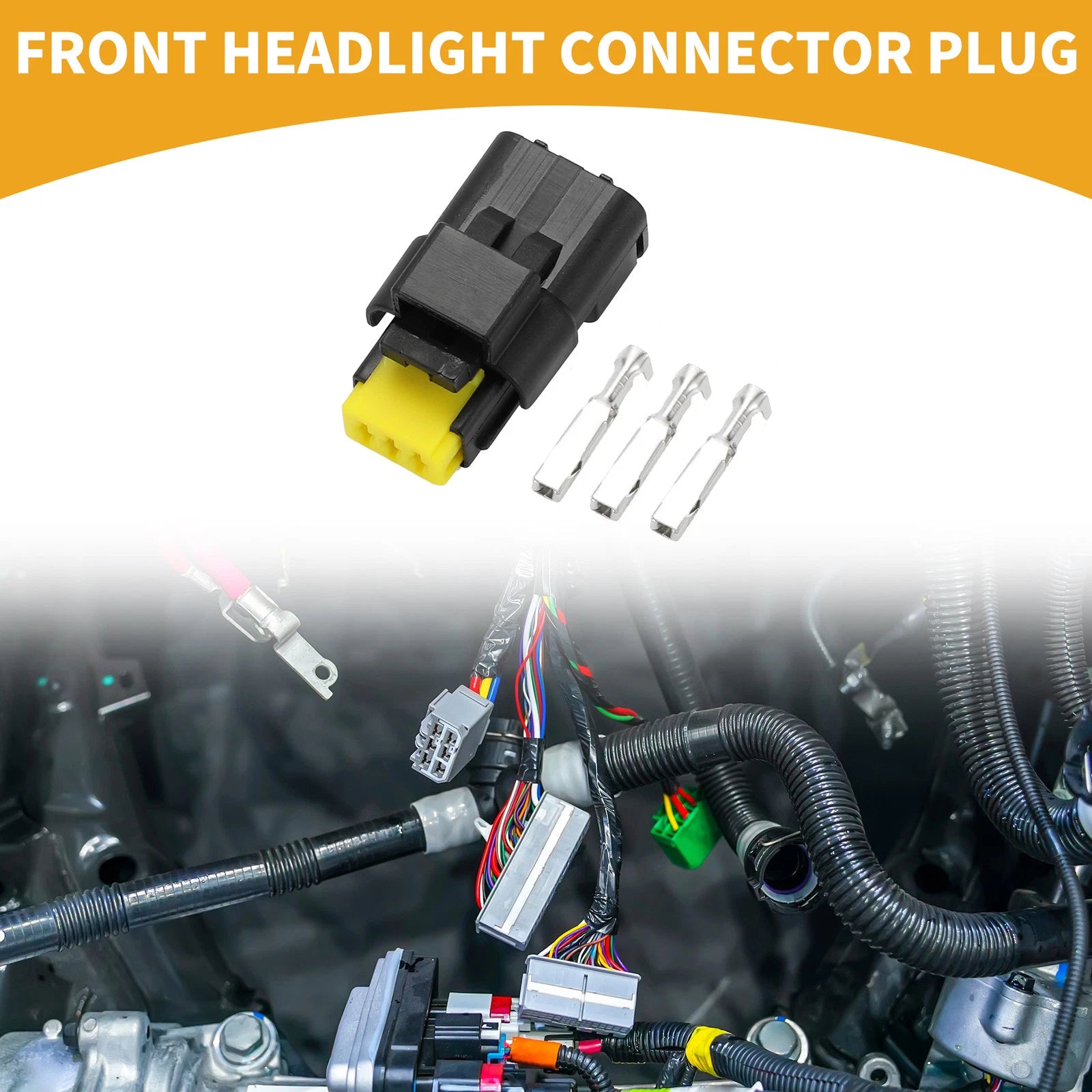 3 Pin Front Headlight Connector Plug for Peugeot