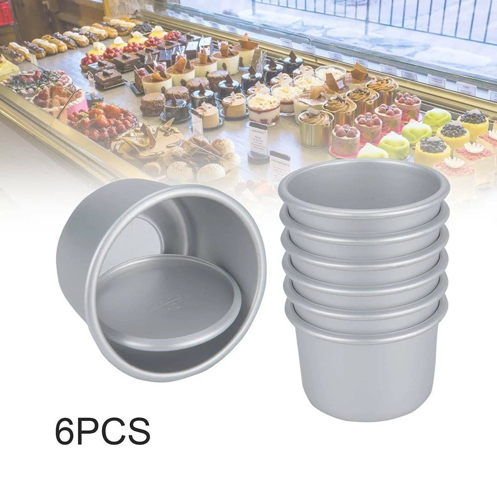 Set of 10 Mini Cake Pans with Removable Bottom for Easy Demolding