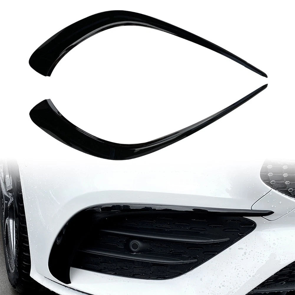 2pc Gloss Black Front Bumper Fin Flaps for Mercedes Benz CLA C118 (2020–Present)