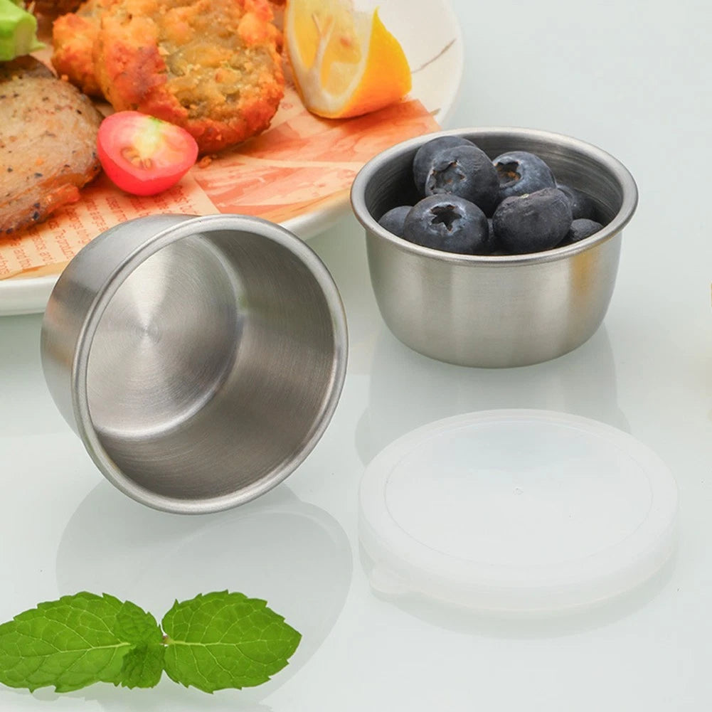 Set of 6 Stainless Steel Bowls with Lids for Food Storage