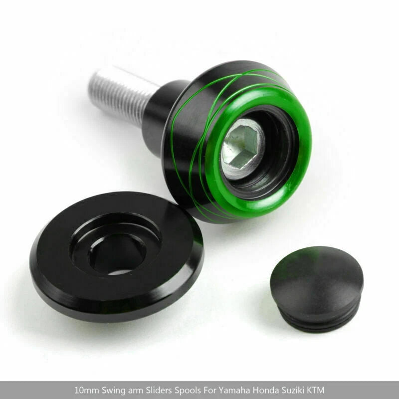 2X 10mm CNC Swingarm Spool Slider for Kawasaki ZX10R Z800 Z1000