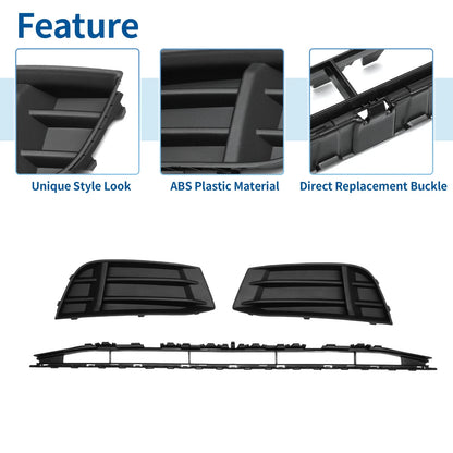 Front Lower Bumper Grille for Audi A3 A3PA (2017–2020) Without Hole