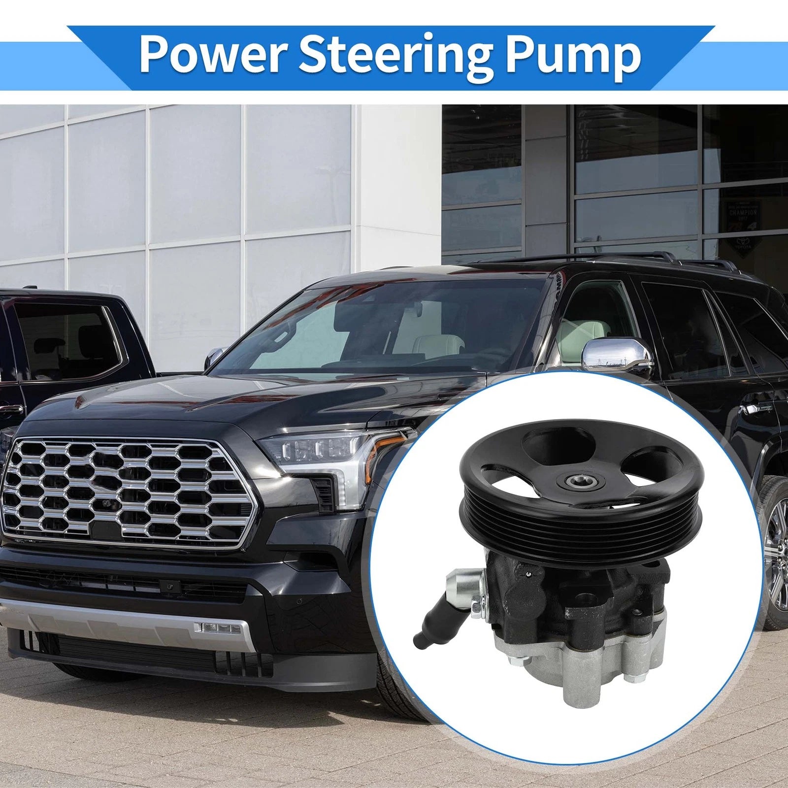 Power Steering Pump with Pulley Replacement for Toyota Sequoia Tundra (2008–2021)
