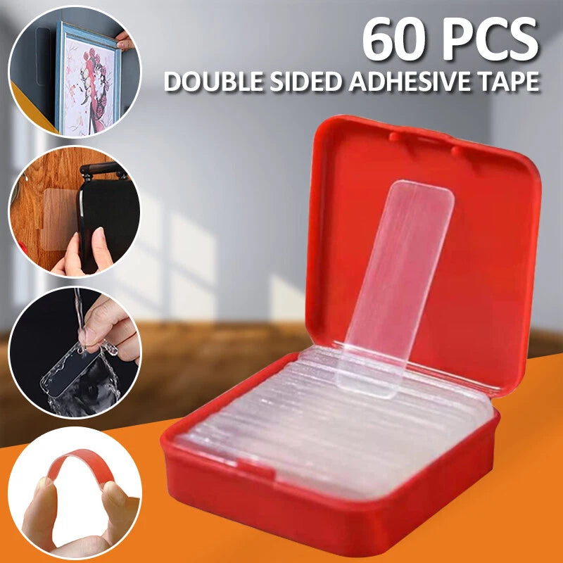 60 PCS Double Sided Adhesive Tape Removable Mounting for Various Uses