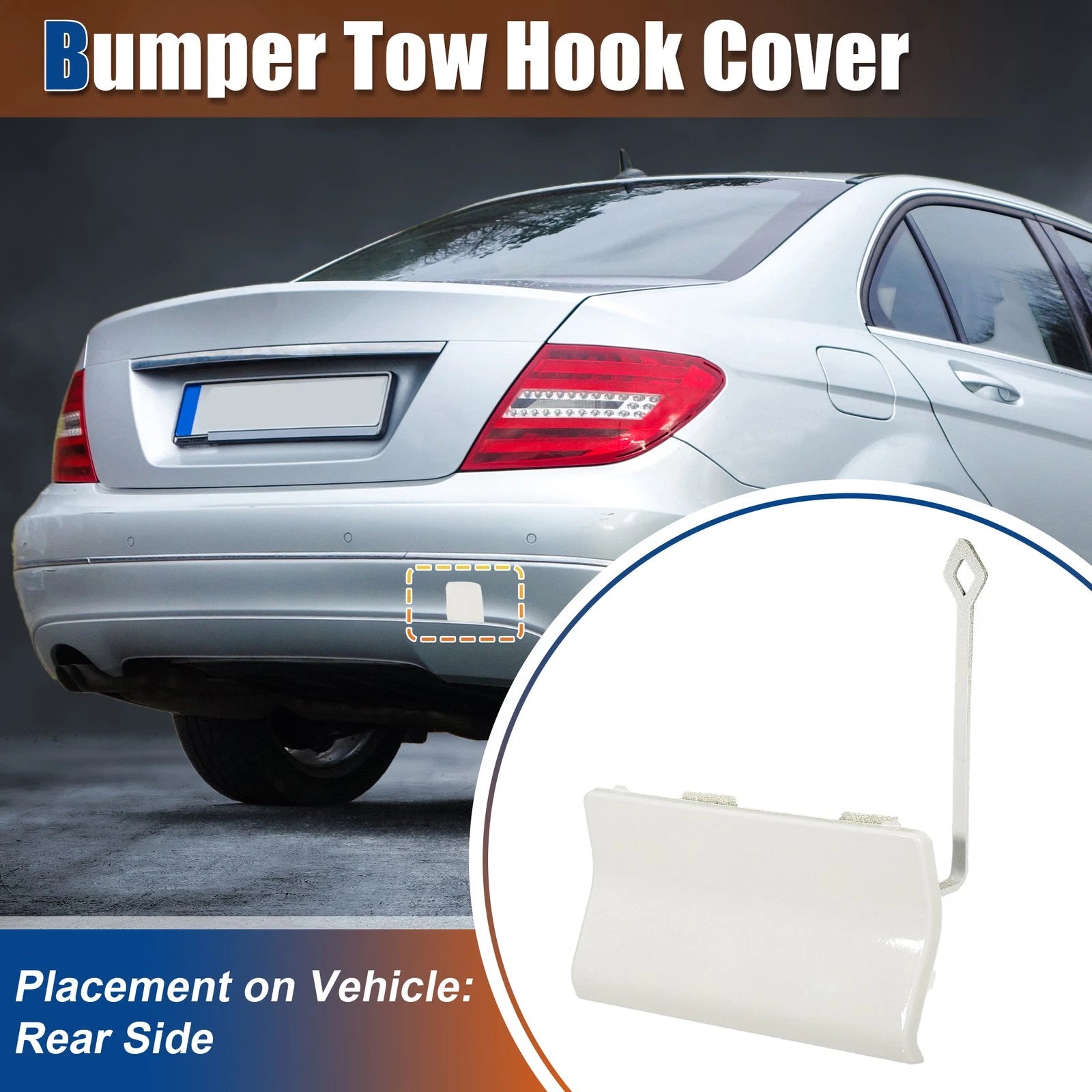 Rear Tow Hook Cover Replacement for Mercedes-Benz C-Class (2015–2021)