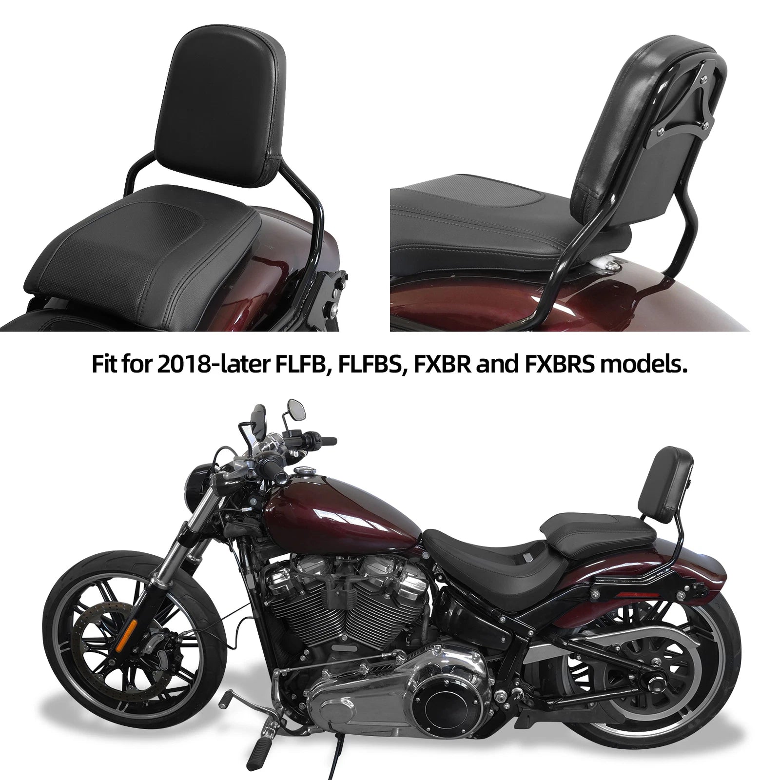 Sissy Bar Backrest Pad & Docking Hardware Kit for Harley Fat Boy (2018–2025)