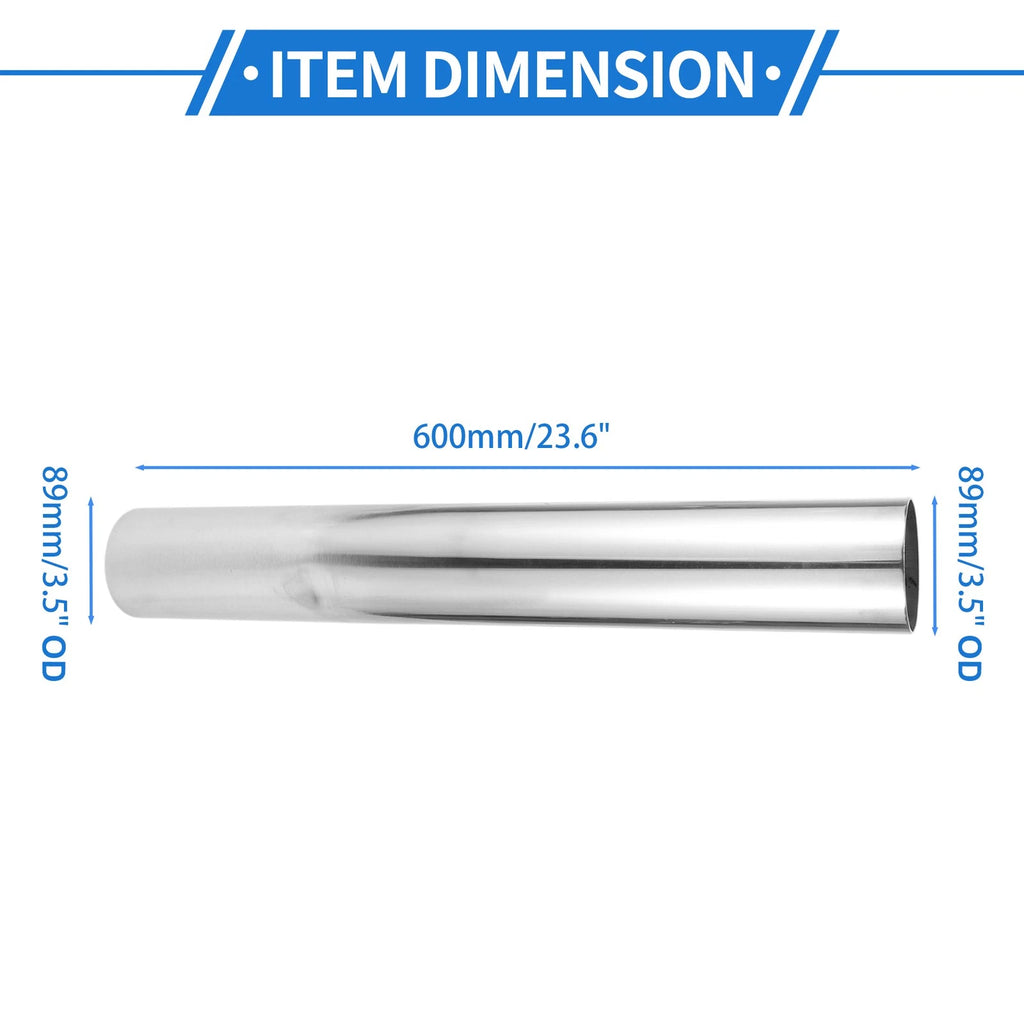 3.5" OD Straight Intercooler Pipe for Universal Fit (600mm Length)