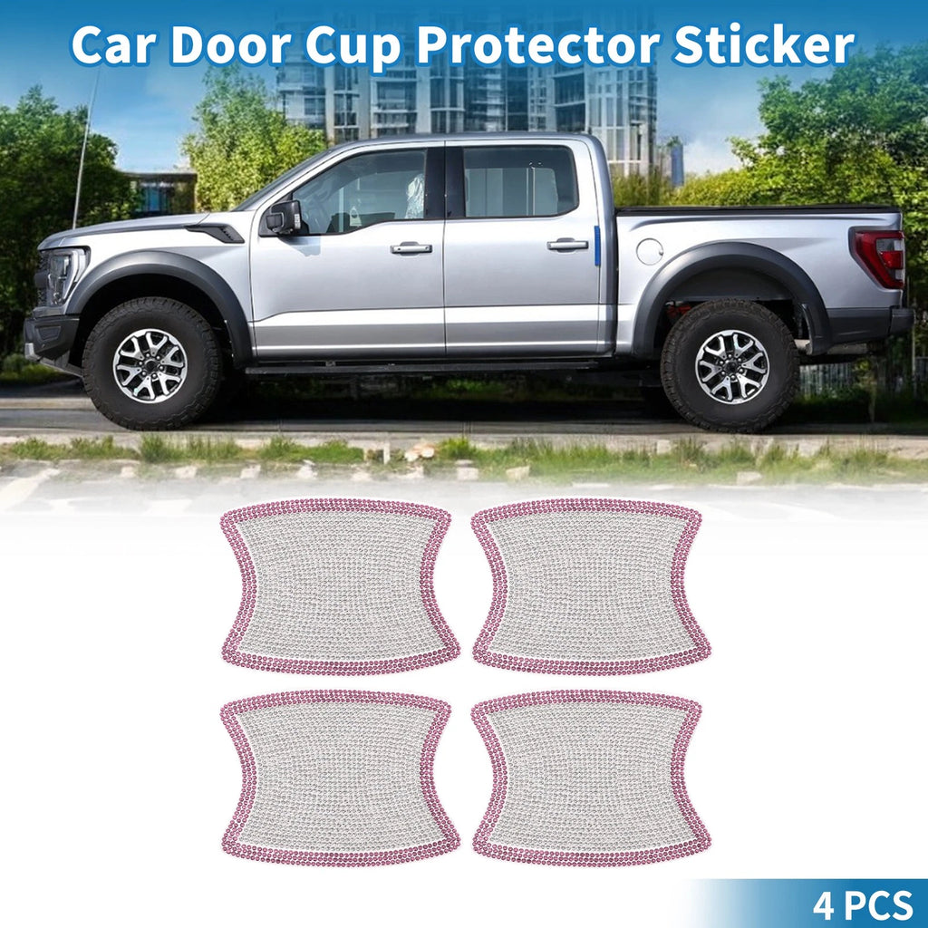 Car Door Handle Protector for Universal Vehicles (8x10cm, White/Pink)