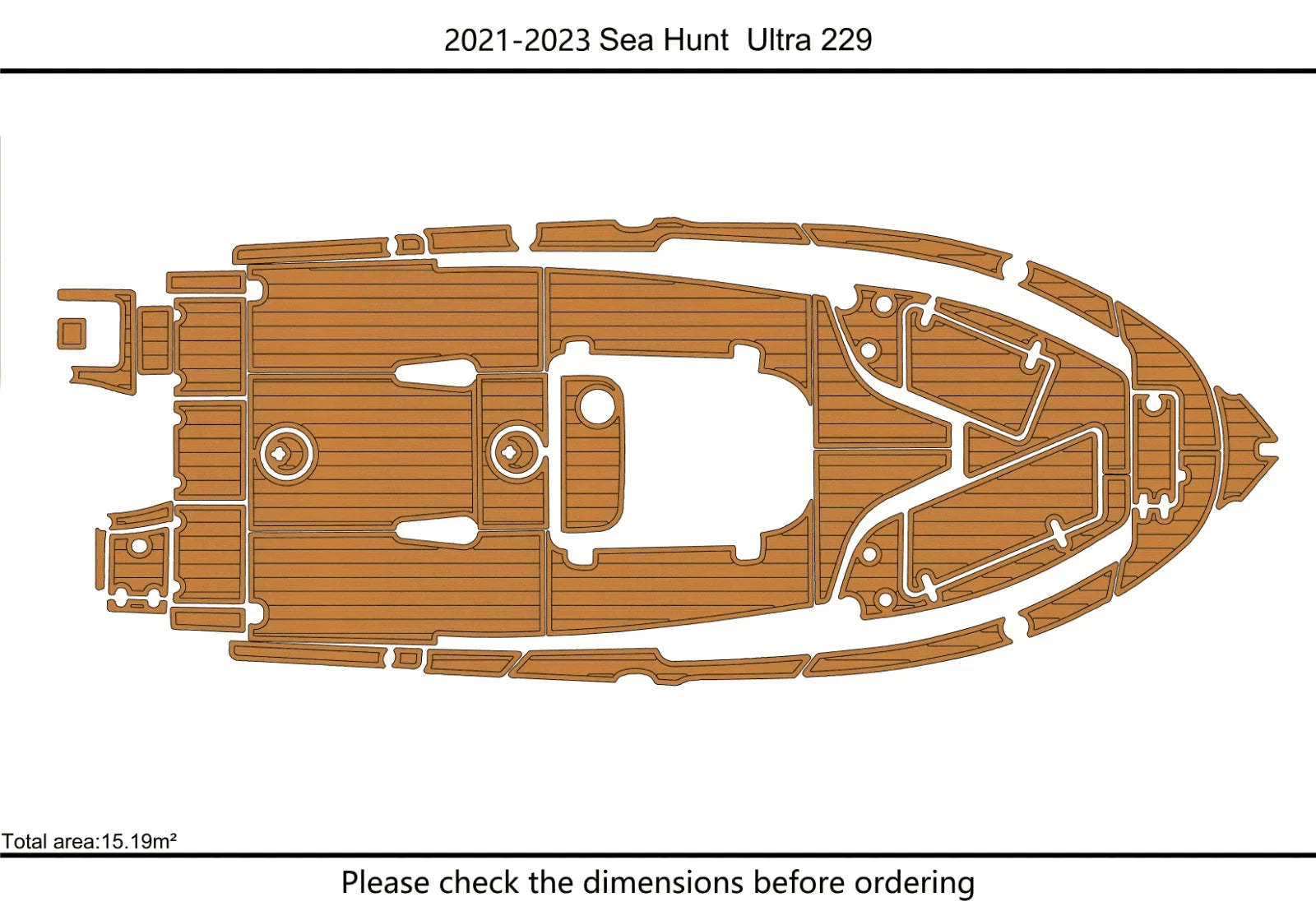 Swim Platform Cockpit EVA Foam Flooring for Sea Hunt 229 Ultra (2023)