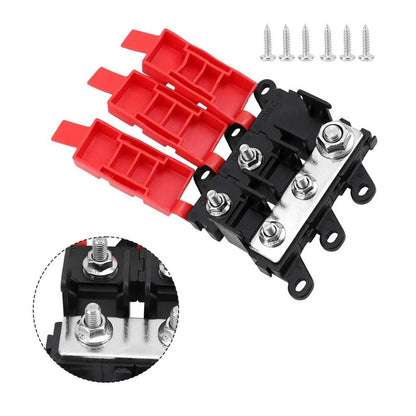 200A Bolt Type Fork Fuse Holder for Vehicle Applications (1 Inlet 2 Outlets)
