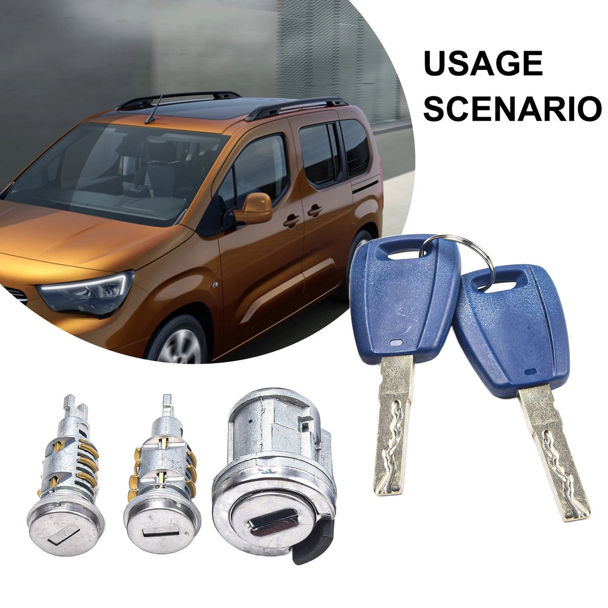 Door Lock and Ignition Lock Set for Fiat Vauxhall