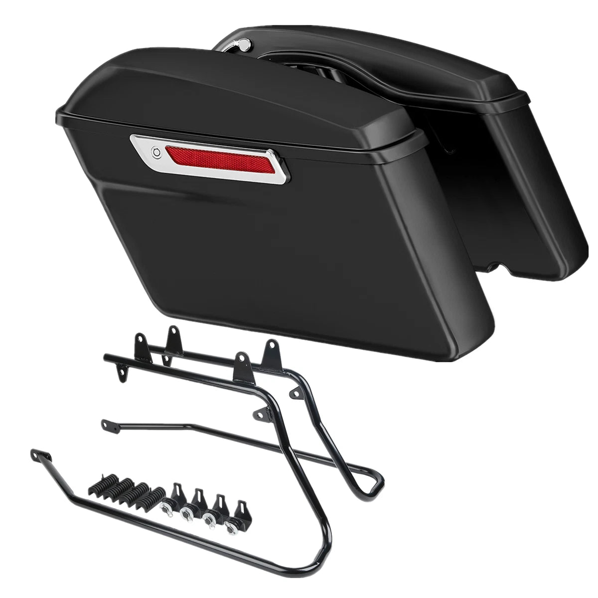 Matte Hard Saddle Bags with Conversion Brackets for Harley Softail (1984–2017)