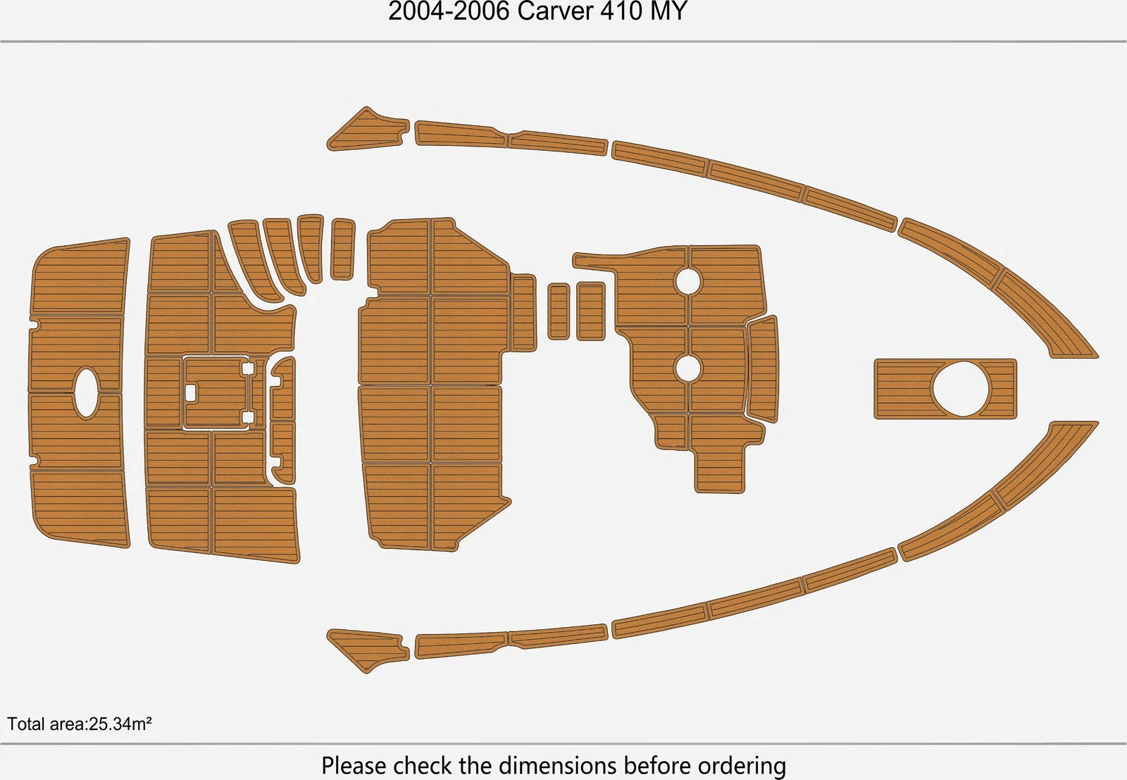 Seadek Swim Platform Cockpit EVA Flooring for Carver 410 MY (2004)